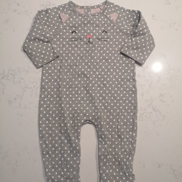 5 for 25$💛baby Gap Polka dot cat design romper - Picture 1 of 7